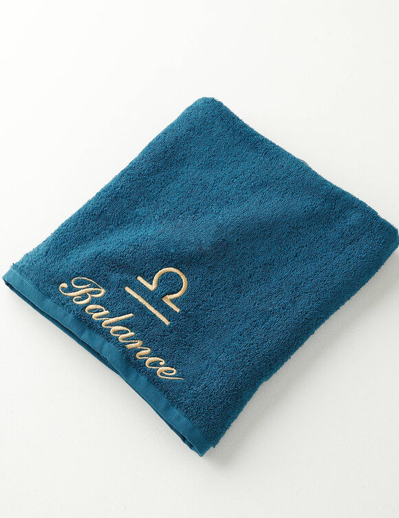 Serviettes de bain brodées Balance - 420g/m2 (bleu paon) Serviettes de bain brodées Balance - 420g/m2 (bleu paon)